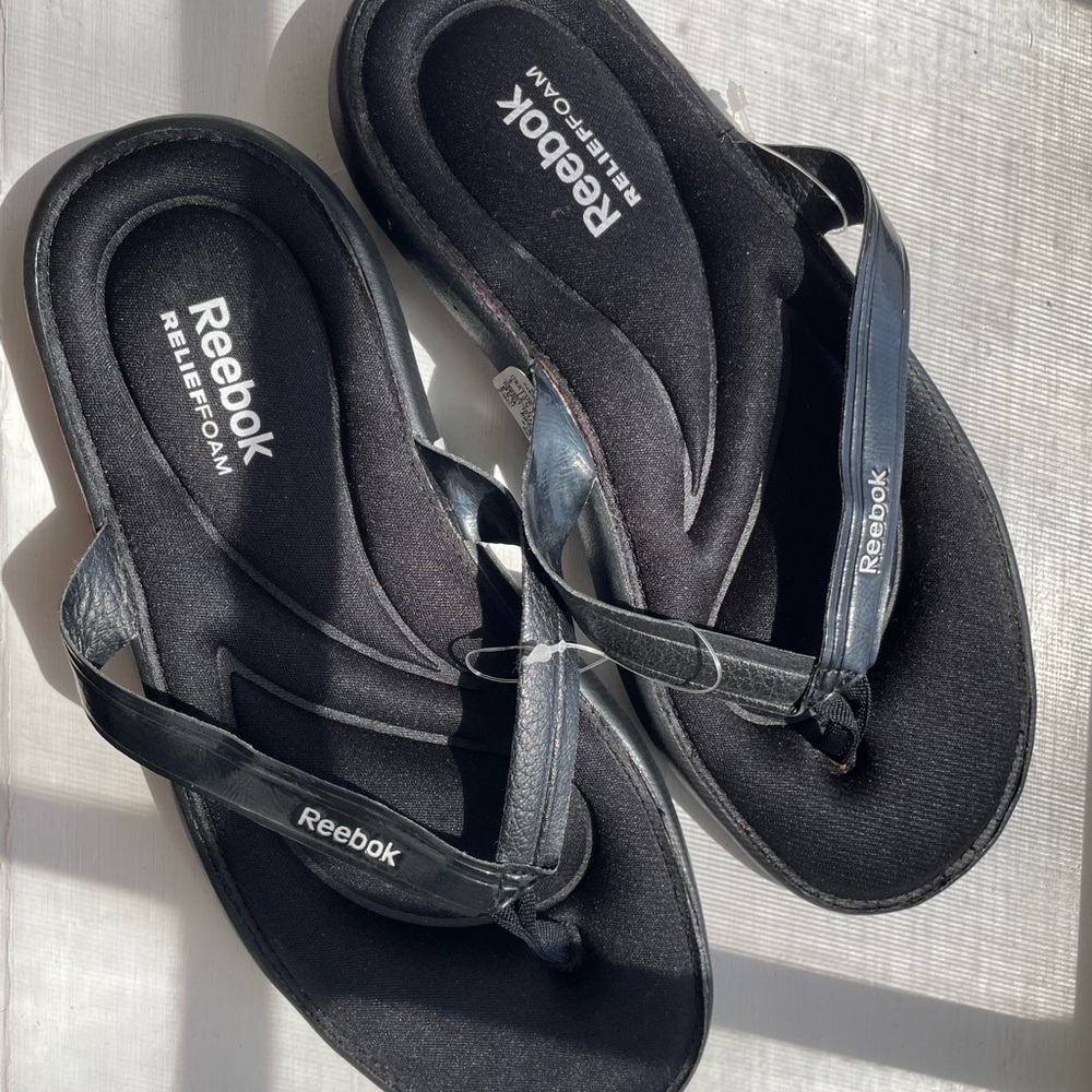 Black Reebok Girls Flip Flops